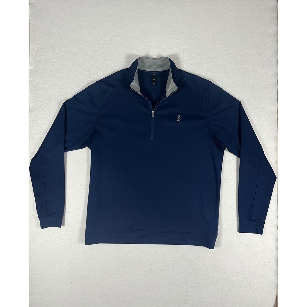 Adidas Golf Mens 1/4 Zip Pullover Long Sleeve Navy Blue Athletic Performance Top
